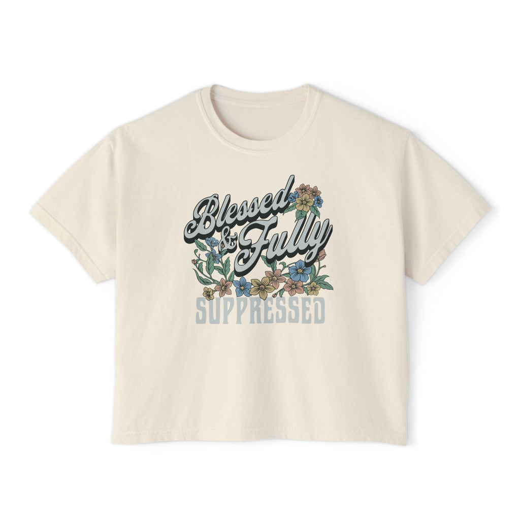 WOMEN'S BLESSED & SUPPRESSED BOXY TEE